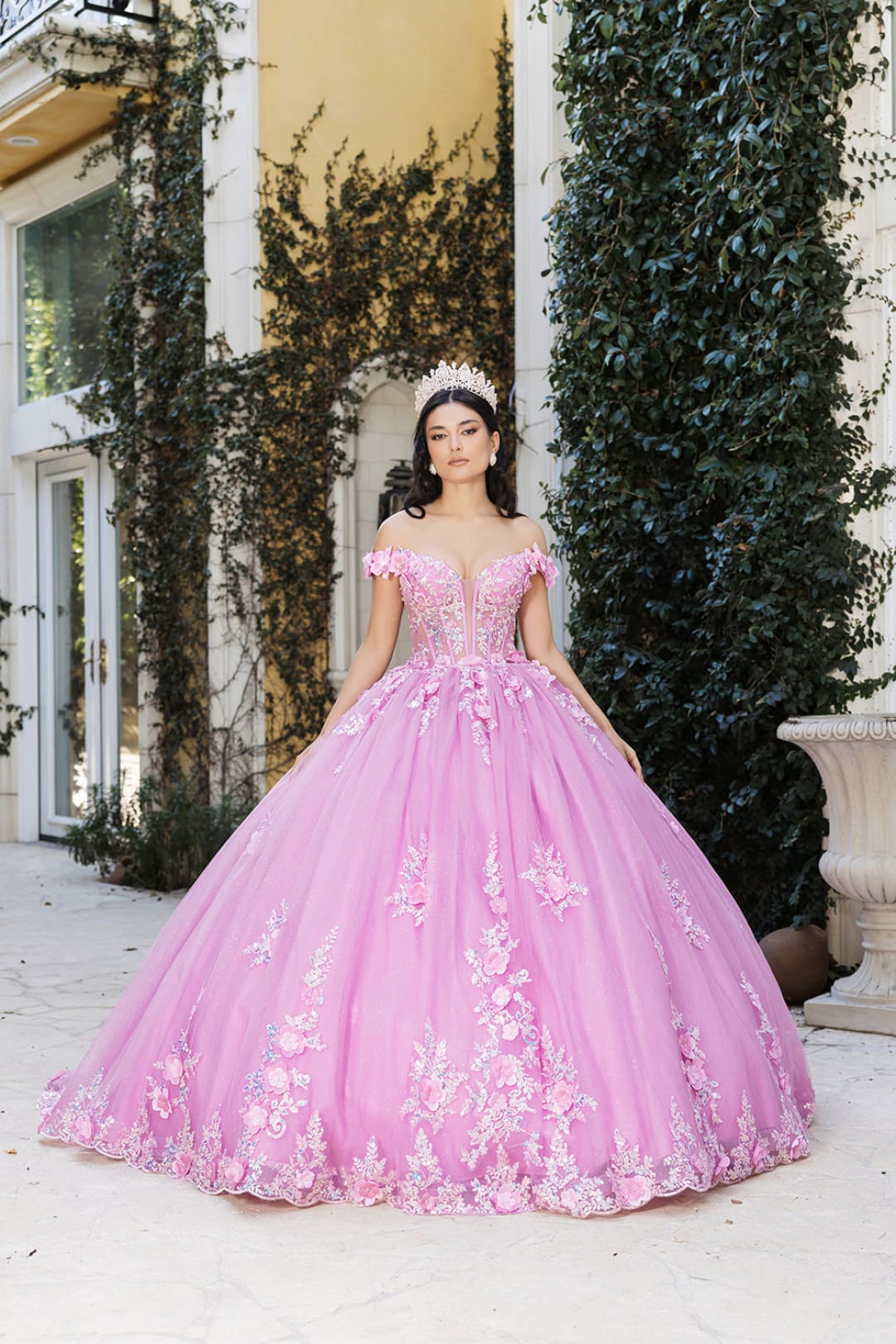 Gala Gown Off Shoulder Sheer Corset  Prom Dress By Layla K LK262
