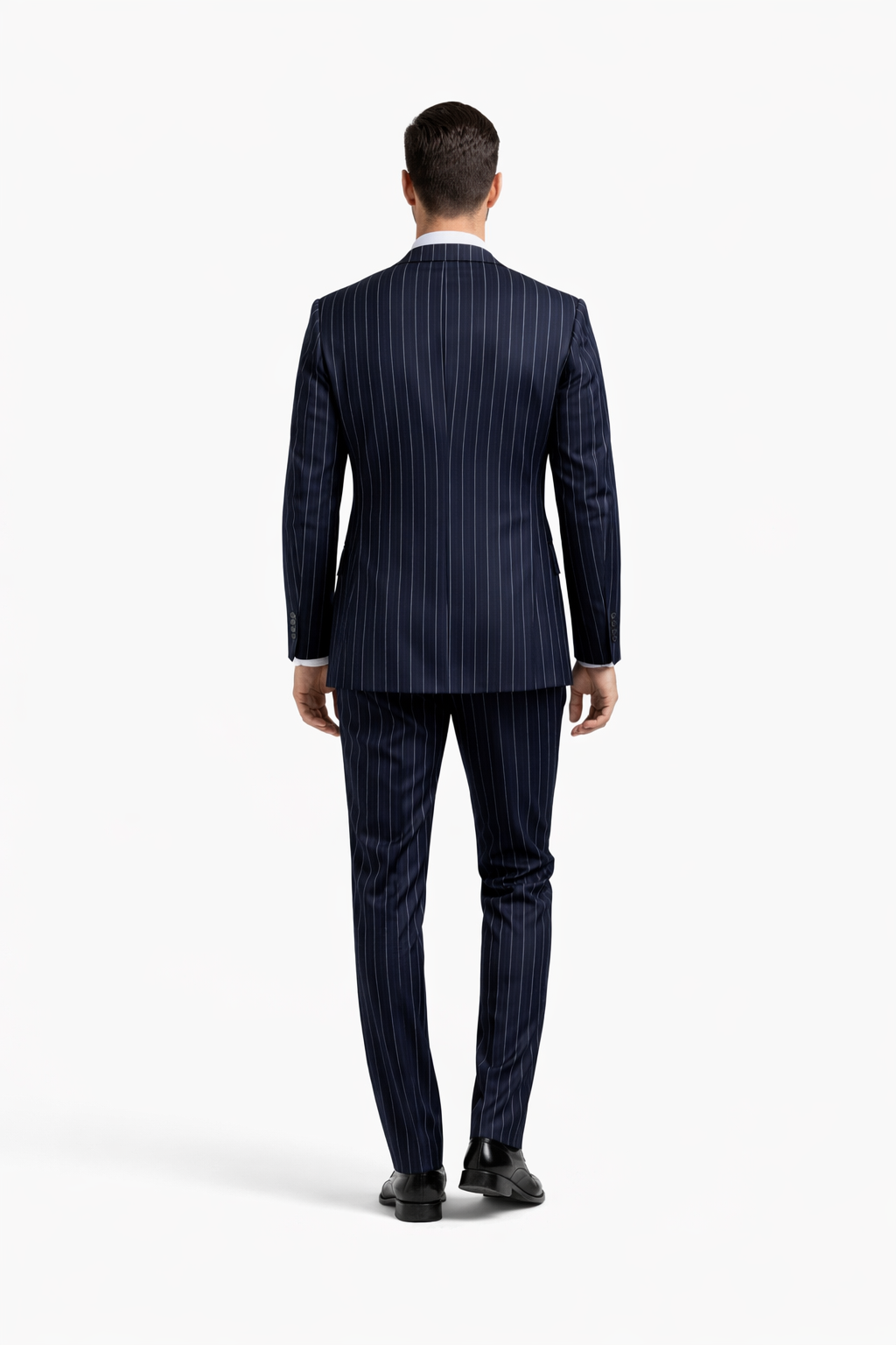 Gangster Suit - Mobster Suit - Mafia Suit For Mens 2 Button Gangster Pinstripe Suit in Navy