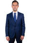 "Navy Blue Men's Skinny Wedding & Prom 2026 Suit with One Button Peak Lapel & Lowcut Vest"