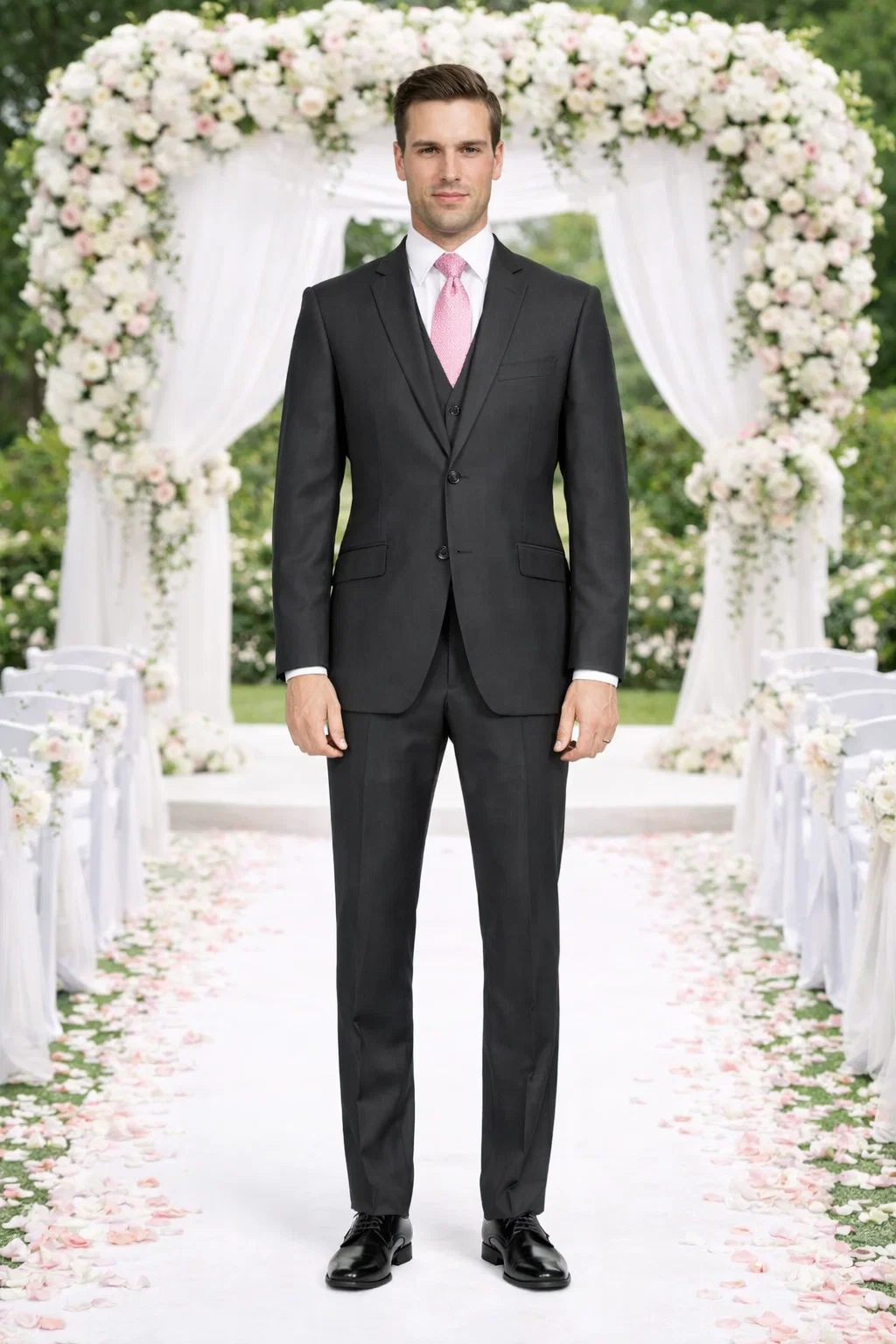 Giorgio Fiorelli Charcoal, Gray, and Light Gray Two-Button Suit