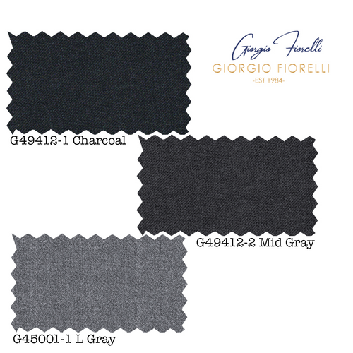 Giorgio Fiorelli Charcoal, Gray, and Light Gray Two-Button Suit