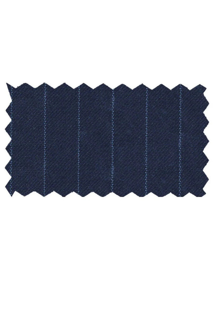 Men’s Navy Pinstripe 2 Piece Suit, Classic Formal Wedding Business Dress Suit Set