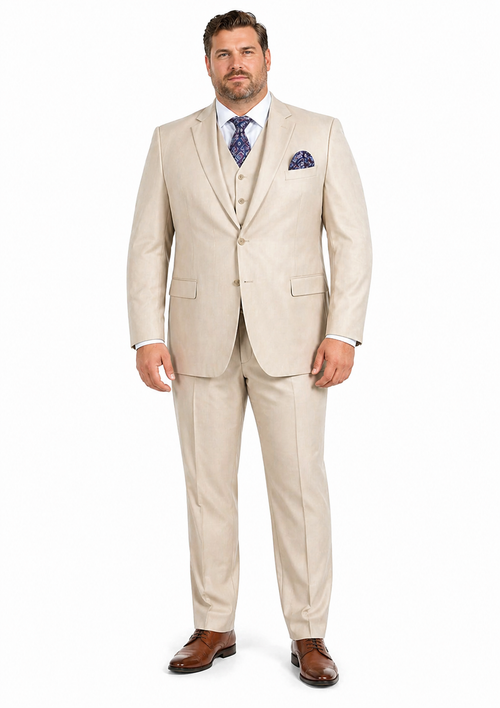 Giorgio Fiorelli Men' 2 Button 3 Piece Double Vents Beige Suit