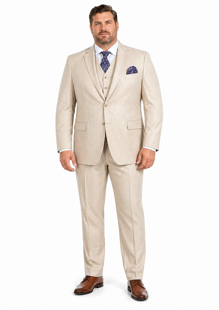 Giorgio Fiorelli Men' 2 Button 3 Piece Double Vents Beige Suit