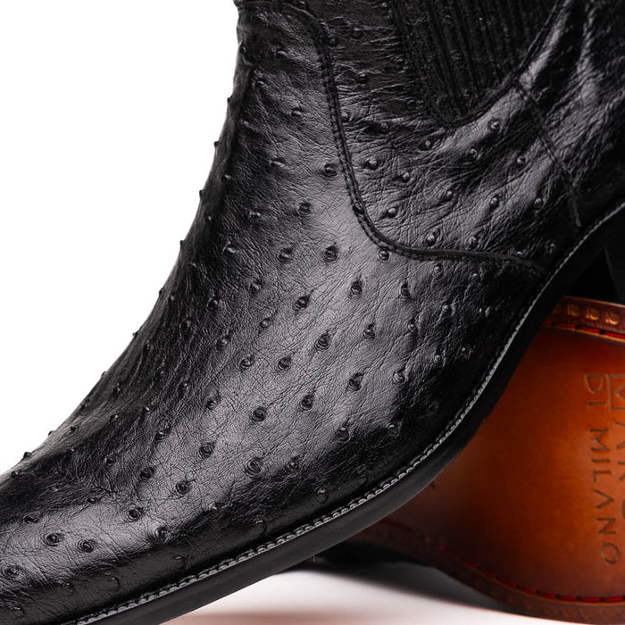 Marco Di Milano Giorgio Ostrich Quill Dress Boots Black