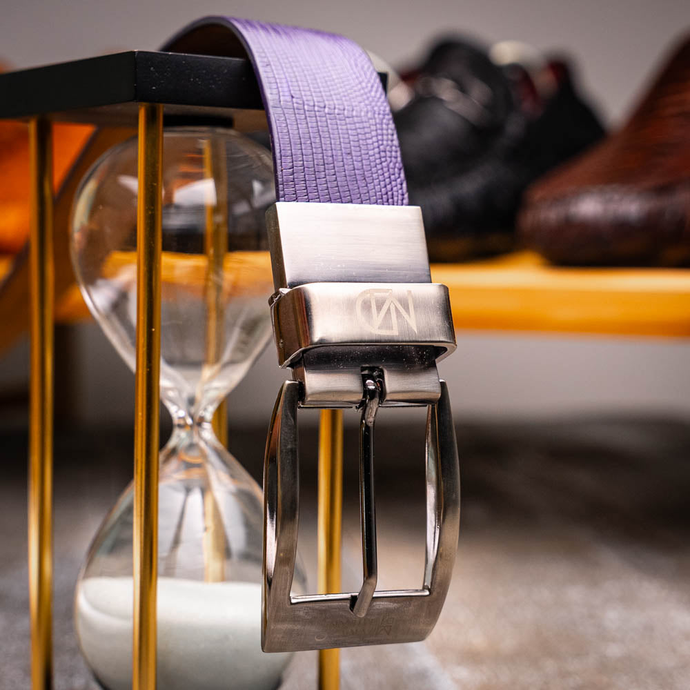 Marco Di Milano Giovanni Belt - Purple Leather Luxury Shoe
