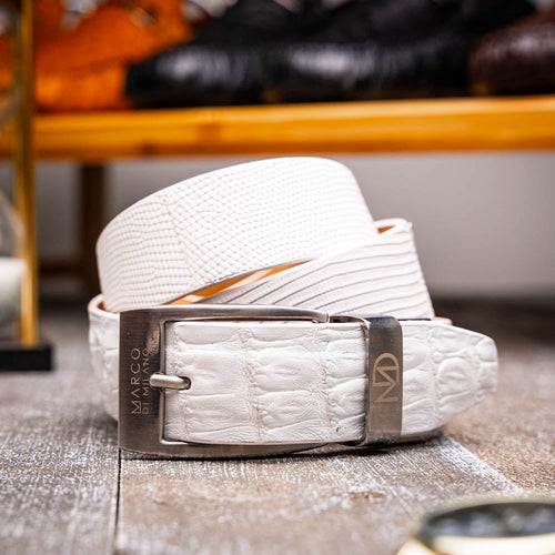 Marco Di Milano Giovanni Belt - Luxury White Leather Shoe