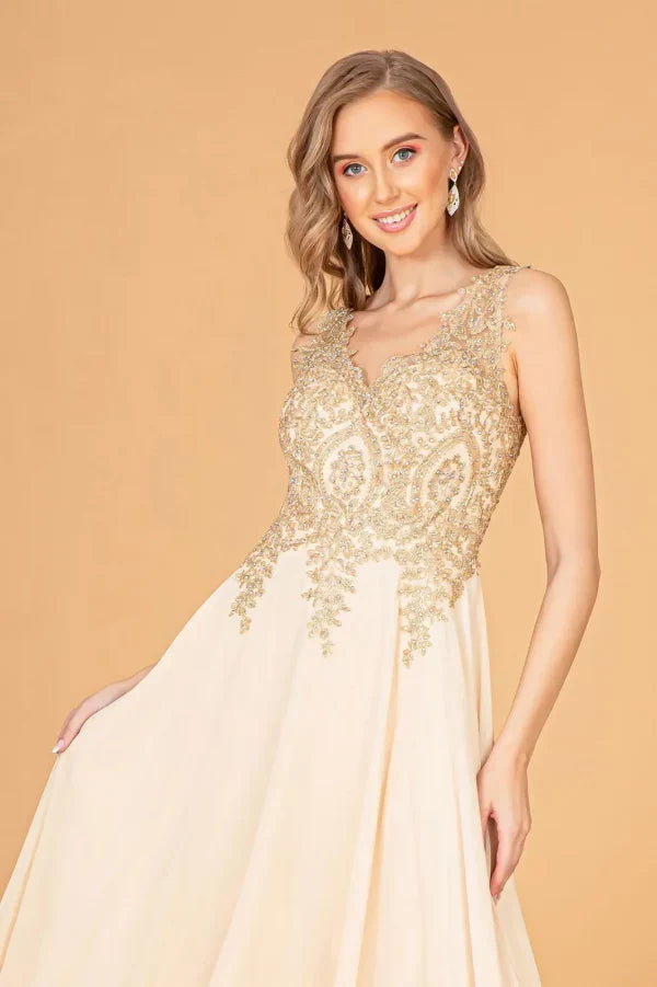 Embroidered Chiffon Dress by Elizabeth K GL2311