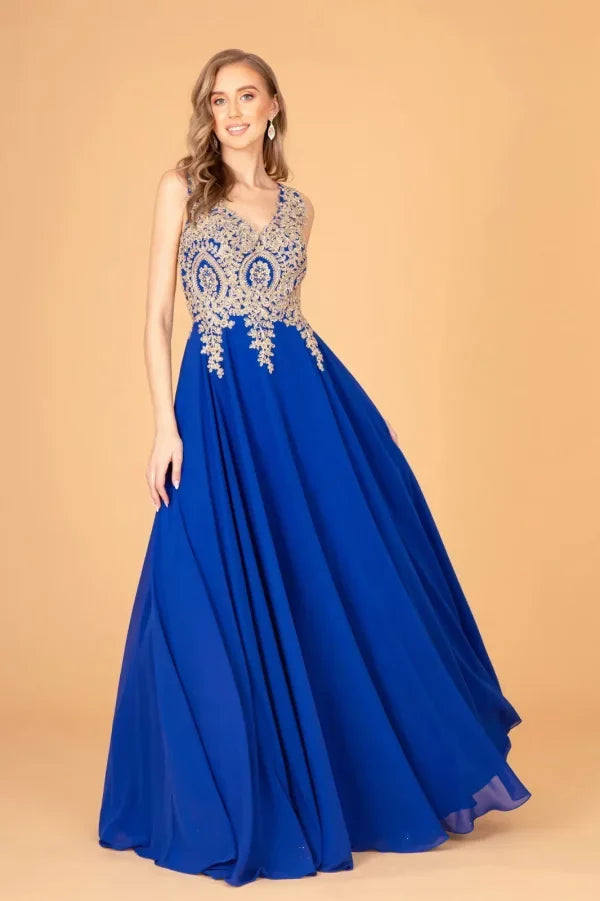 Embroidered Chiffon Dress by Elizabeth K GL2311