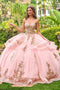 Strapless Sweetheart Illusion Corset Bodice Sequin Appliqué Layered Ball Gown by Elizabeth K GL3724