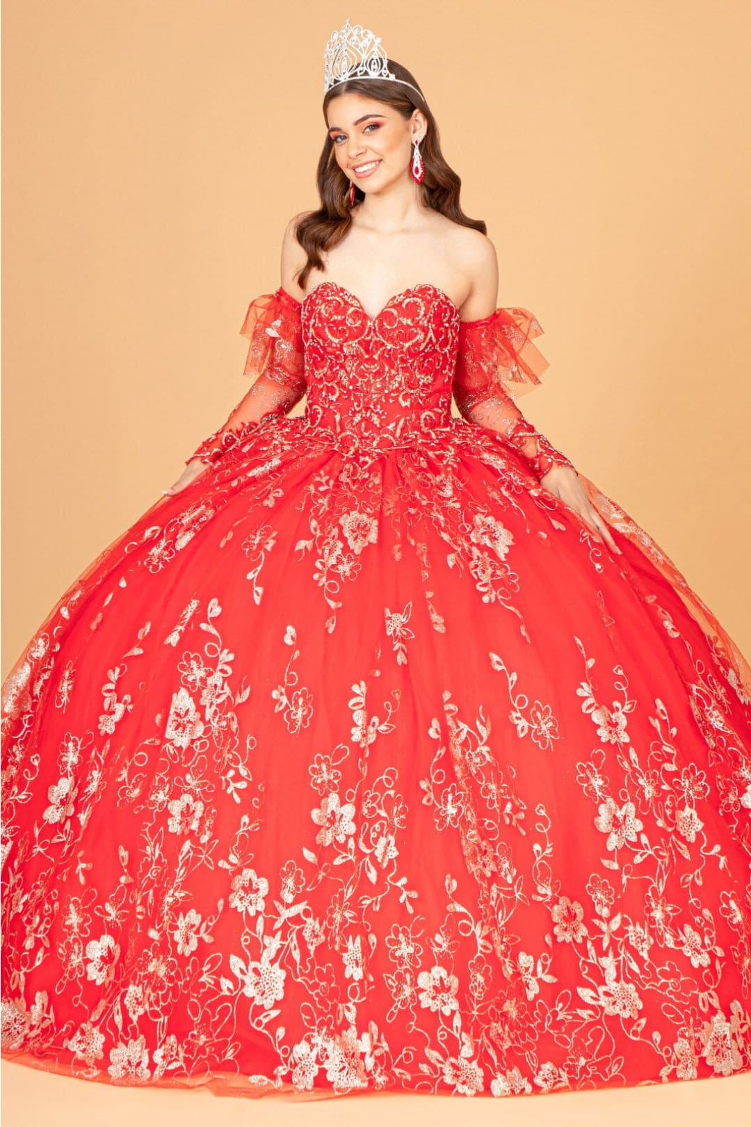 Red and Gold Ball Gown by Elizabeth KGL1944