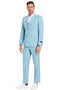 "Men's Slim Fit Double Breasted Pastel Teal Blue Summer Suit"