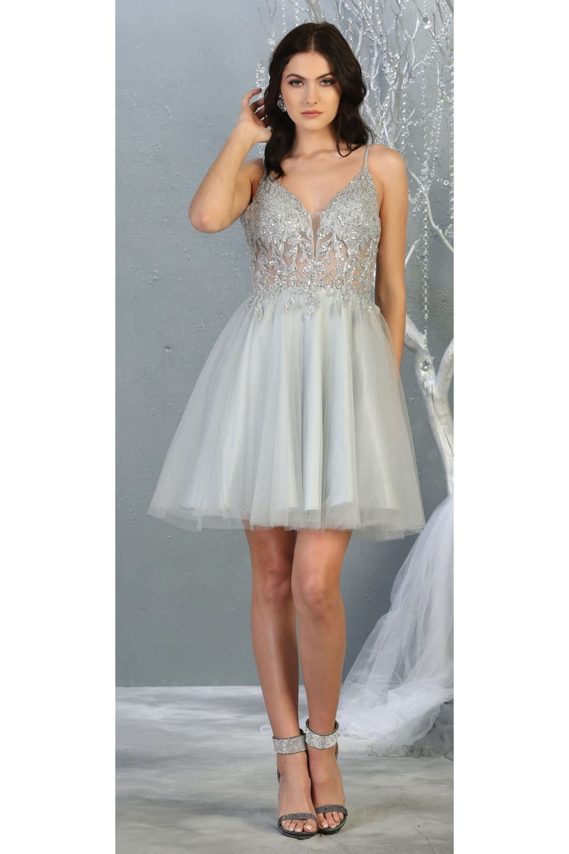 Dama Dresses for Quinceanera in Silver Style MQ1813 Quince Outfit