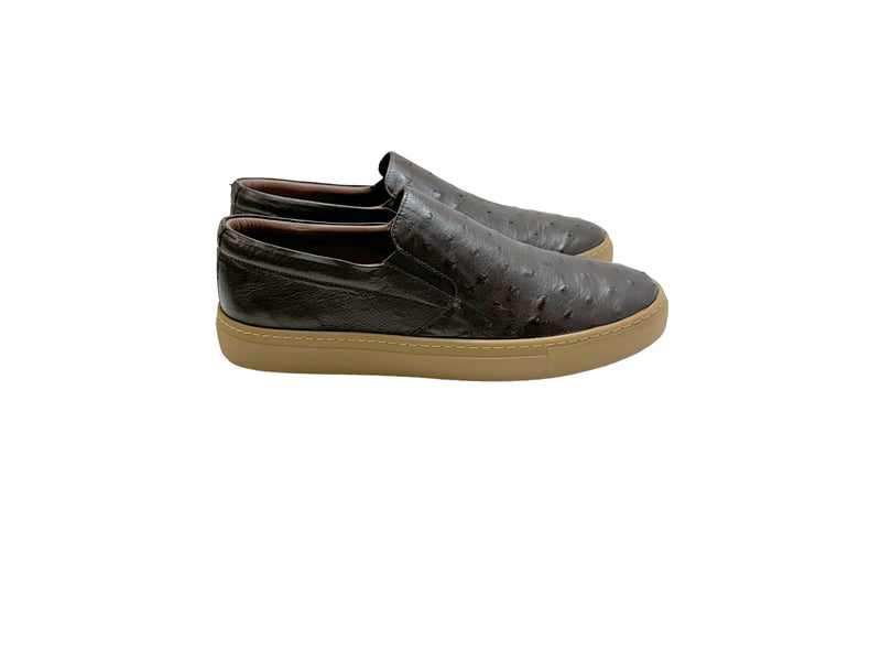 P01301 Grafton Genuine Ostrich Fashion Loafer- Brown
