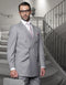 Gray Groomsmen Suits Mens Classic Wool Double Breasted Suit in Grey - AlbertoNardoniStore