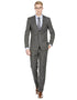 Gray Groomsmen Suits Mens Modern Fit Gangster Pinstripe Suit Charcoal Grey - AlbertoNardoniStore