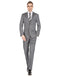 Gray Groomsmen Suits Mens Slim Fit Window Pane Suit Medium Grey - AlbertoNardoniStore