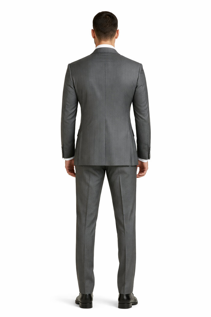 Gray Pinstripe Double Breasted Modern Fit Suits