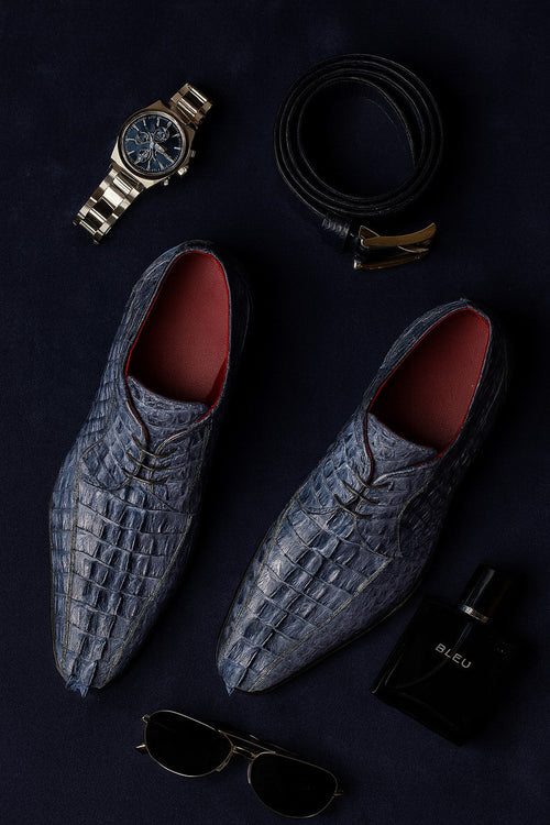 Marco Di Milano Cancun New Gray Caiman Crocodile Derby