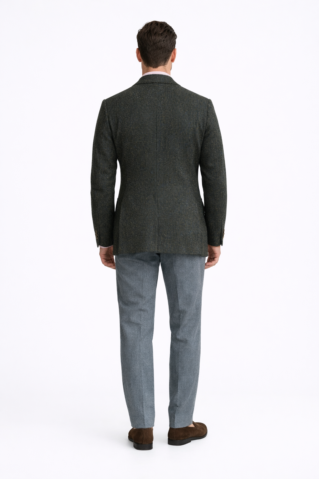 Green Tweed Blazer  - Mens Green Tweed Jacket - Winter - Fall Fabric Tweed Pattern Wool Fabric