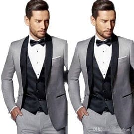 Mens Suit - Grey Groomsmen Suits