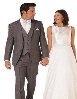 Mens Grey Groom Suit - Grey