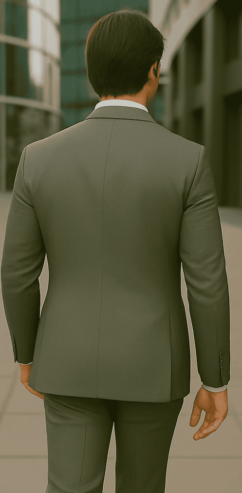 Wool Suit - Italian Made Business Suit by Statement Men's 2 Piece 100% Wool Modern Fit Suit - Subtle Windowpane