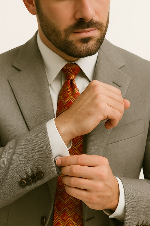 Mens Regal Fit Suit - Beige Suit