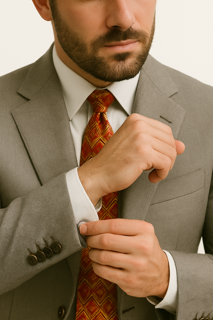 Mens Regal Fit Suit - Beige Suit