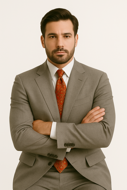 Mens Regal Fit Suit - Beige Suit