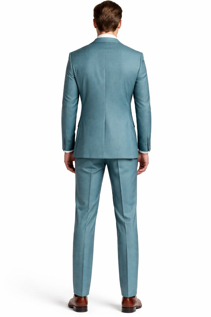 Grid Trim Fit Wool Blend Two-Piece Suit