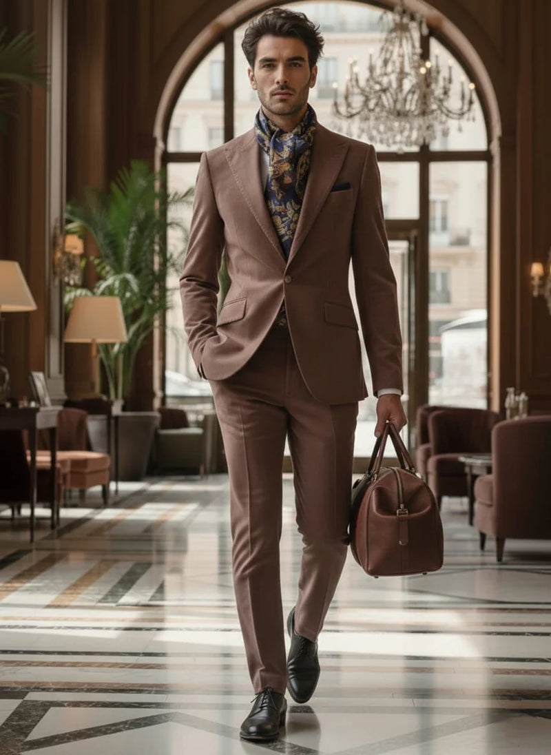 Mauve Men’s Suit – Premium Tailored Fit Formal & Wedding Wear for Men