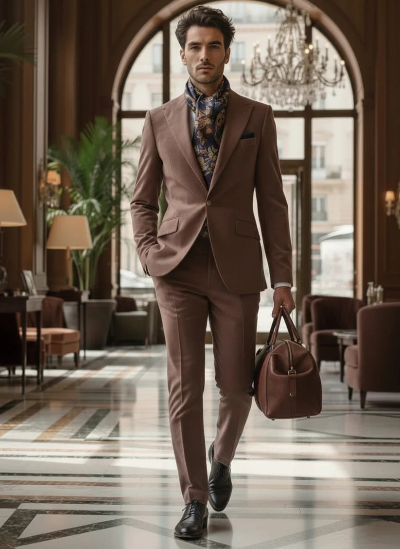 Mauve Men’s Suit – Premium Tailored Fit Formal & Wedding Wear for Men