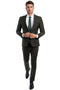 "Dark Olive Green Slim Fit Suit for Men - One Button Peak Lapel Basic"