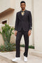 "Mens Stacy Adams Suit -Stacy Adams  Suit Men's Modern Black Pinstripe Vested Suit - One Button"