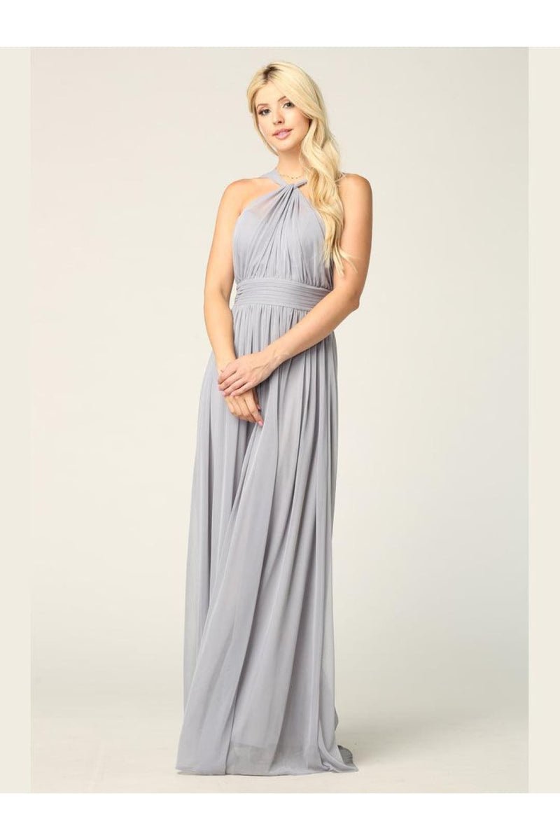 Eva USA 3206 Halter Long Bridesmaids Dress