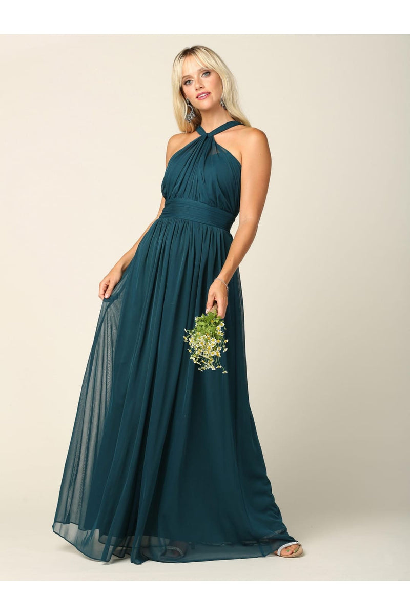 Eva USA 3206 Halter Long Bridesmaids Dress