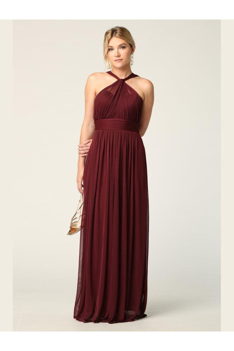 Eva USA 3206 Halter Long Bridesmaids Dress