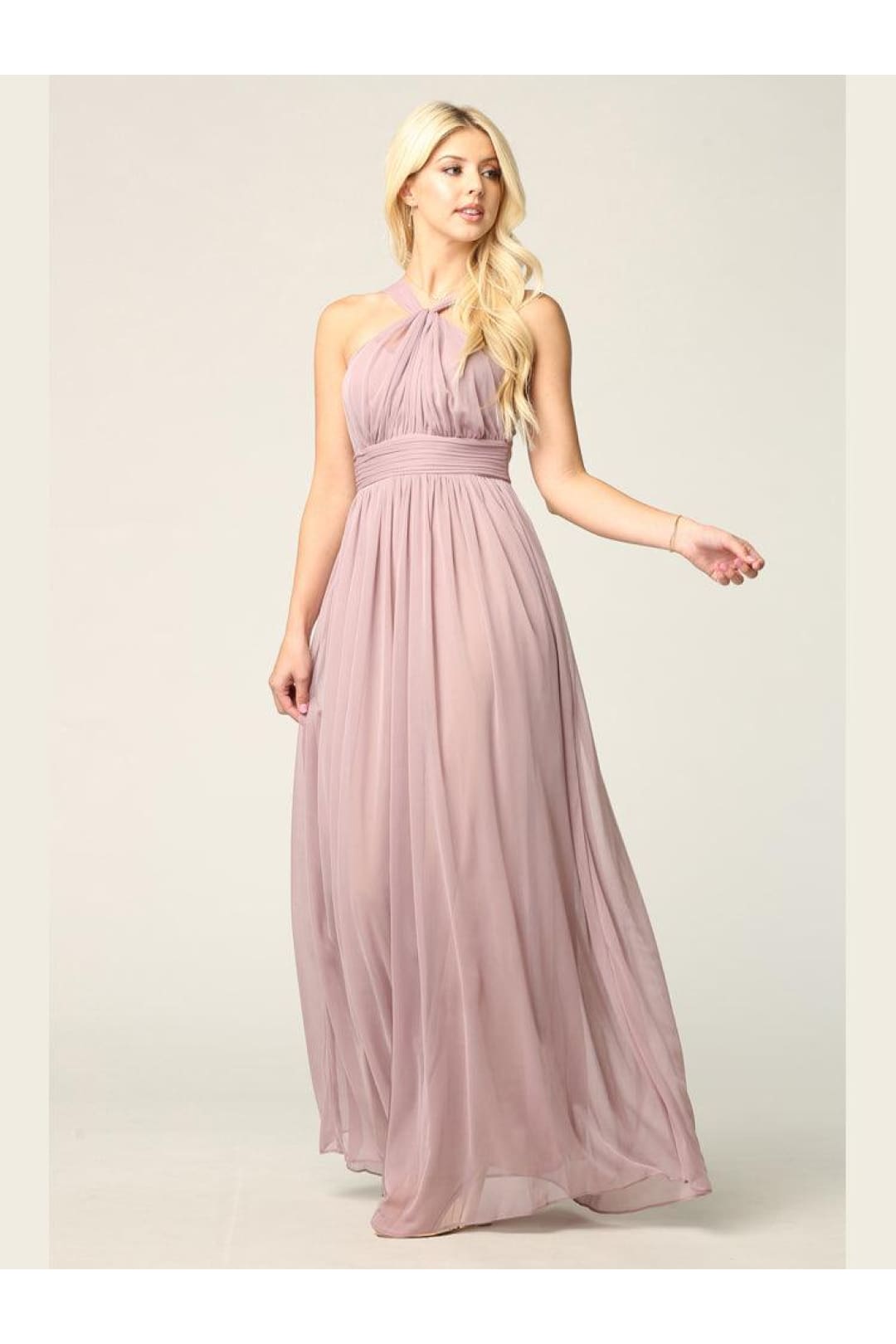 Eva USA 3206 Halter Long Bridesmaids Dress