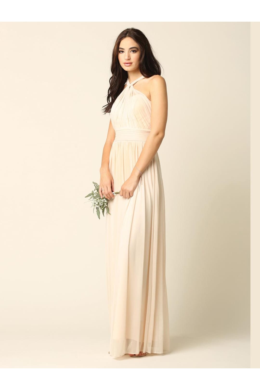 Eva USA 3206 Halter Long Bridesmaids Dress