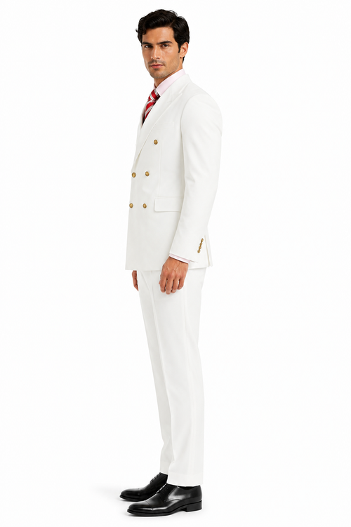 High Quality Designer Casual Cheap Priced Fashion Blazer Dress Jacket Off White Men's Double Breasted Suits Jacket Blazer With Peak Lapels