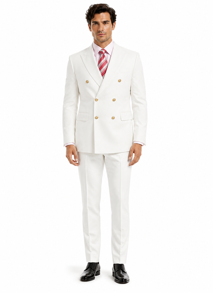 High Quality Designer Casual Cheap Priced Fashion Blazer Dress Jacket Off White Men's Double Breasted Suits Jacket Blazer With Peak Lapels