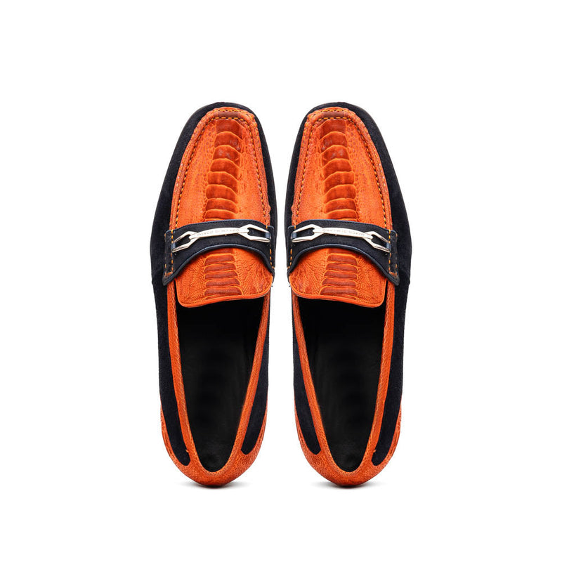 Marco Di Milano Hugo Orange Navy Leather Dress Shoe