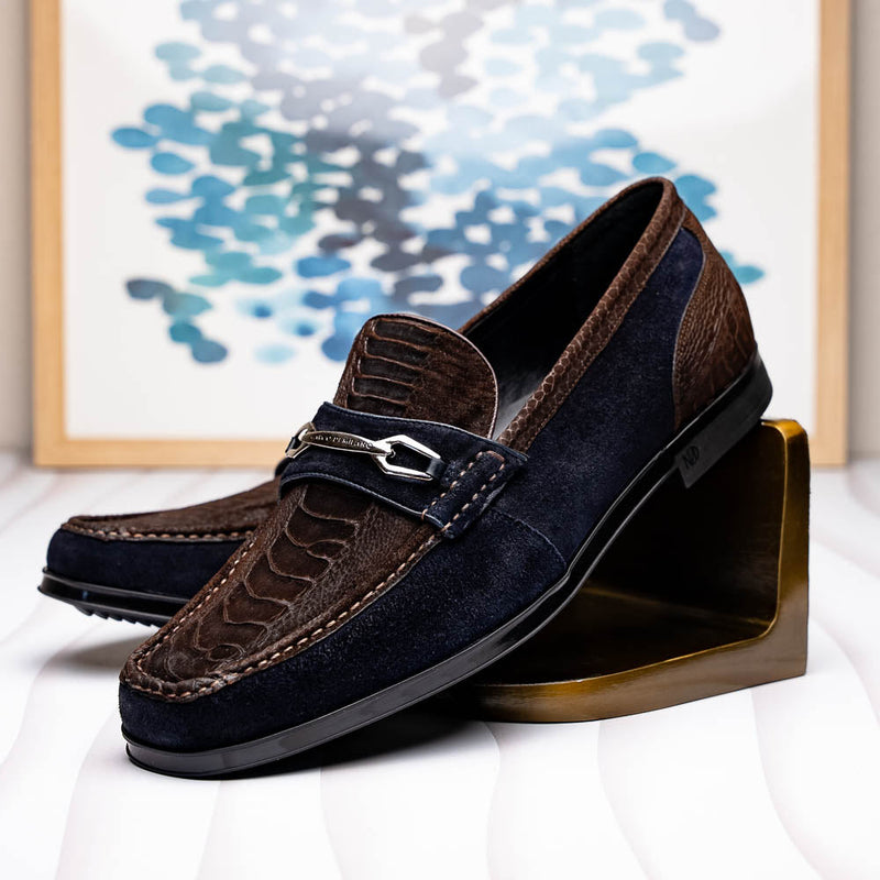 Marco Di Milano Hugo: Brown/Navy Leather Dress Shoe