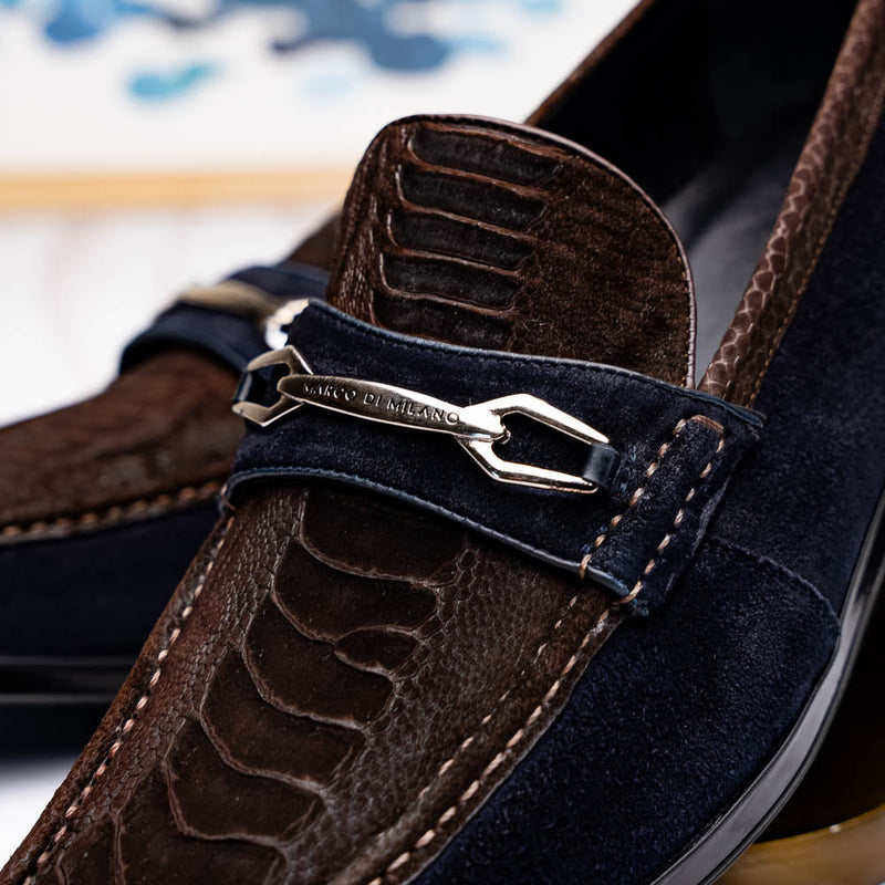 Marco Di Milano Hugo: Brown/Navy Leather Dress Shoe