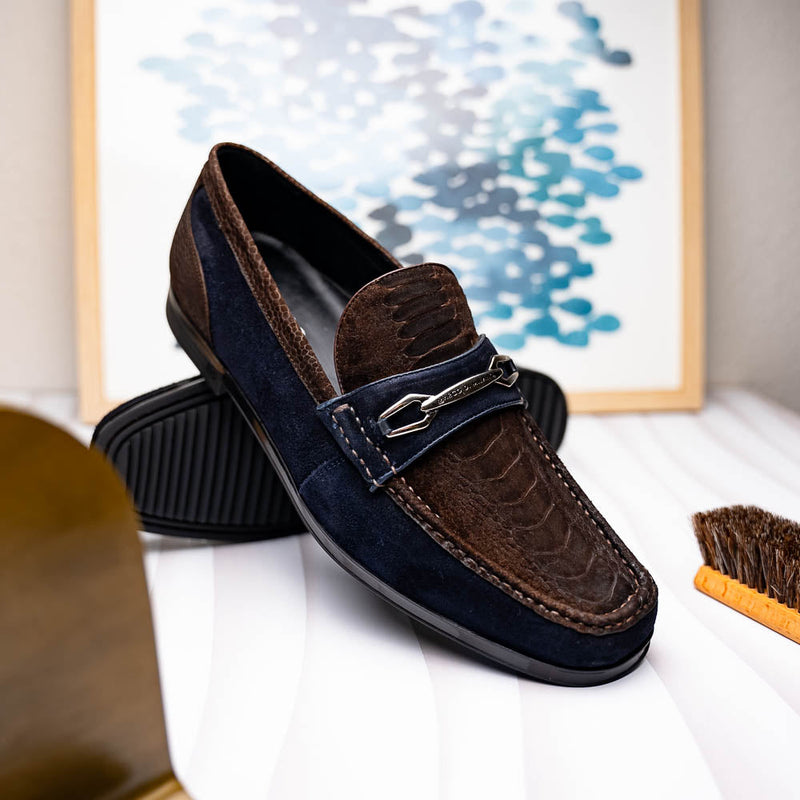 Marco Di Milano Hugo: Brown/Navy Leather Dress Shoe