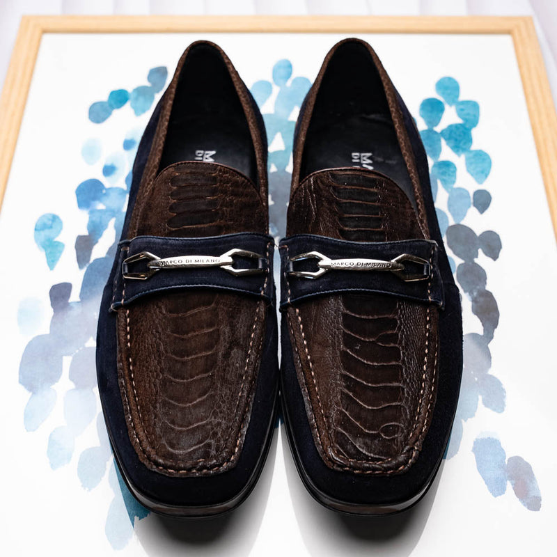 Marco Di Milano Hugo: Brown/Navy Leather Dress Shoe