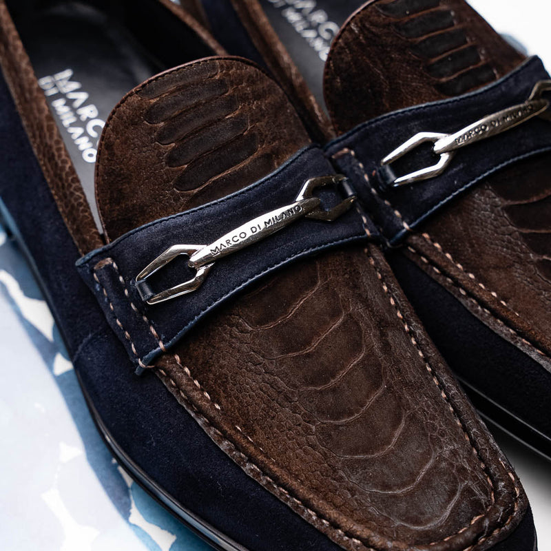 Marco Di Milano Hugo: Brown/Navy Leather Dress Shoe