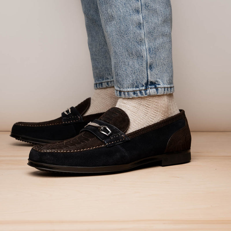Marco Di Milano Hugo: Brown/Navy Leather Dress Shoe
