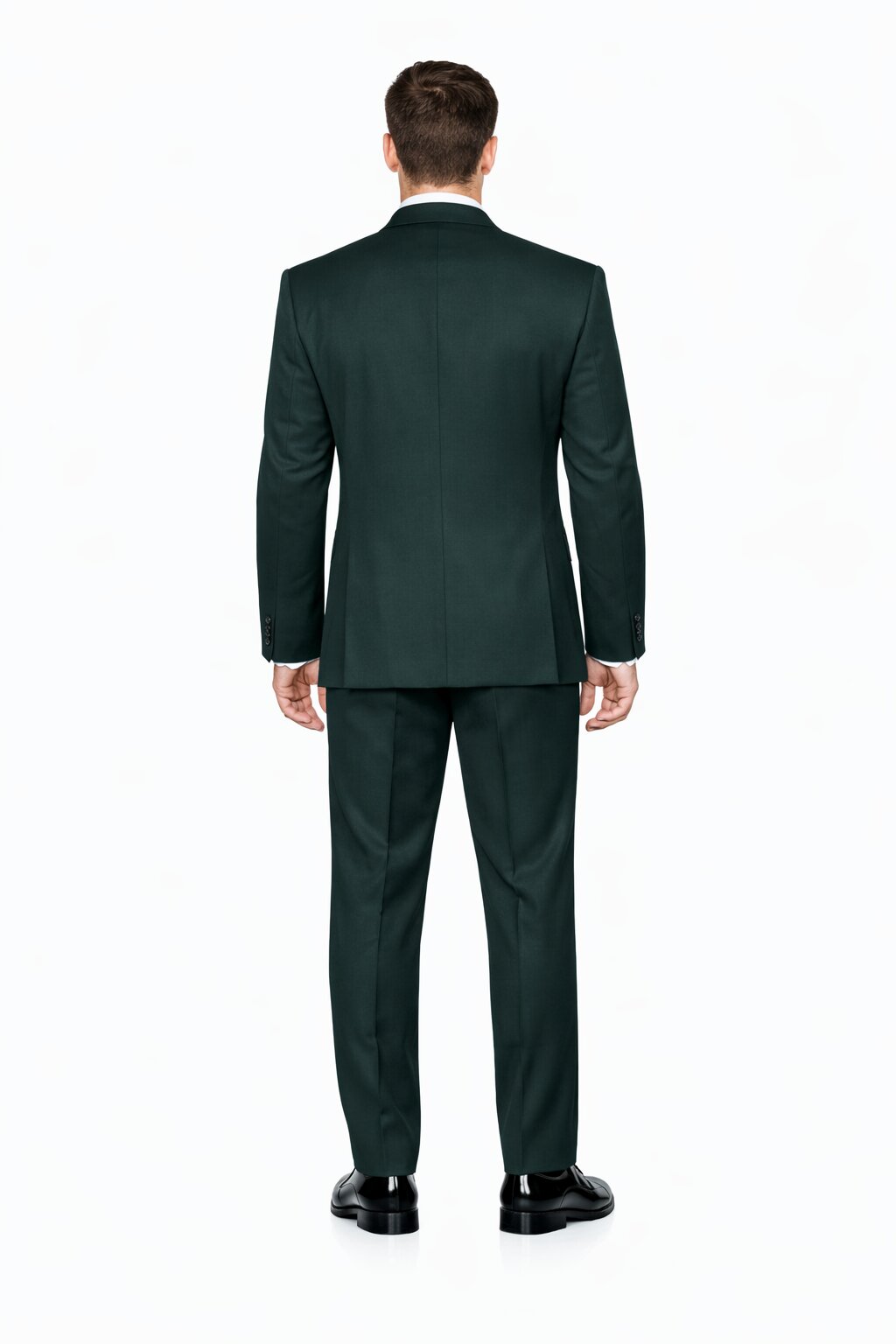Mens Classic Wool Double Breasted Fit Suit in Hunter Green